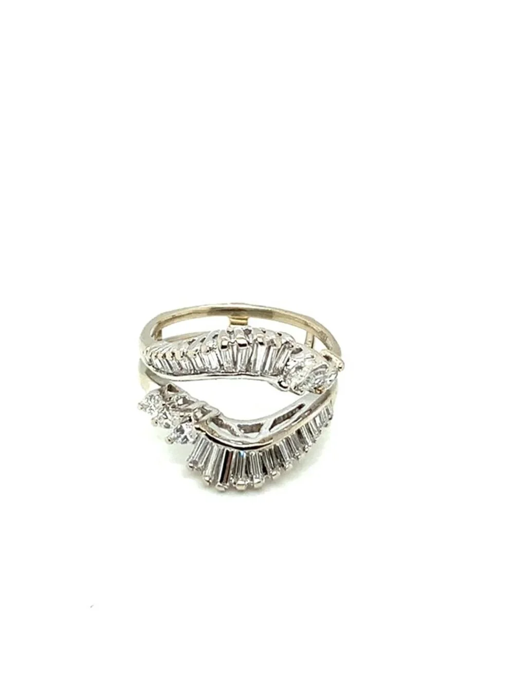 14K White Gold Diamond Insert Ring